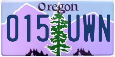 OR license plate 015UWN