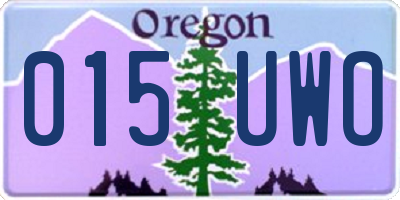 OR license plate 015UWO