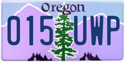 OR license plate 015UWP