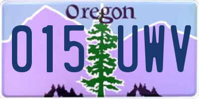 OR license plate 015UWV