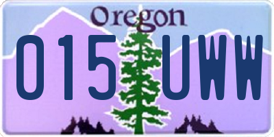 OR license plate 015UWW