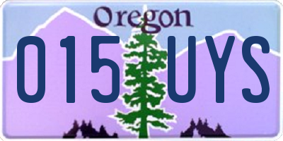 OR license plate 015UYS