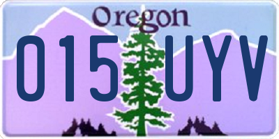 OR license plate 015UYV
