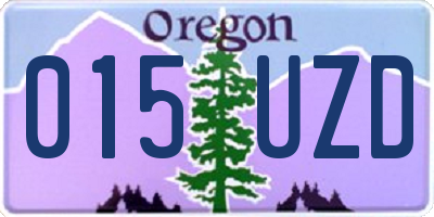 OR license plate 015UZD