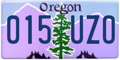 OR license plate 015UZO