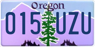 OR license plate 015UZU