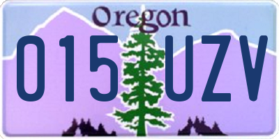 OR license plate 015UZV