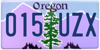OR license plate 015UZX