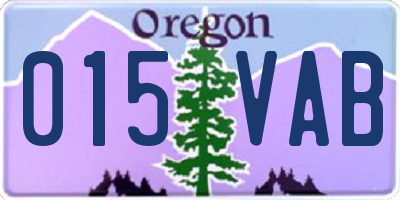 OR license plate 015VAB