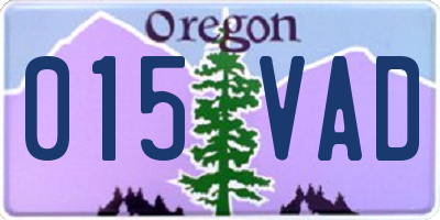 OR license plate 015VAD