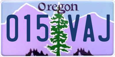 OR license plate 015VAJ