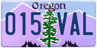 OR license plate 015VAL