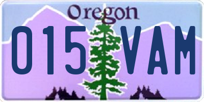 OR license plate 015VAM