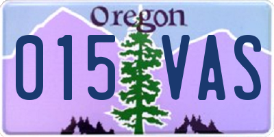 OR license plate 015VAS