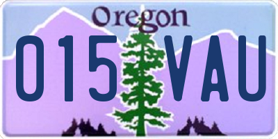 OR license plate 015VAU