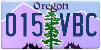 OR license plate 015VBC