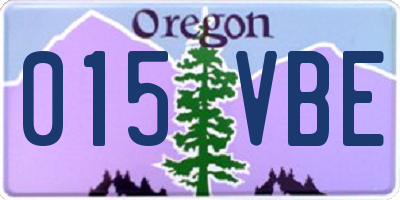 OR license plate 015VBE