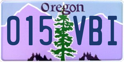 OR license plate 015VBI