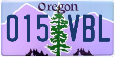OR license plate 015VBL