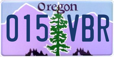 OR license plate 015VBR