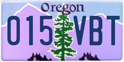 OR license plate 015VBT