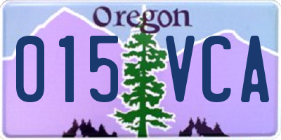 OR license plate 015VCA