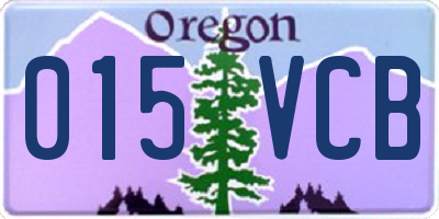 OR license plate 015VCB