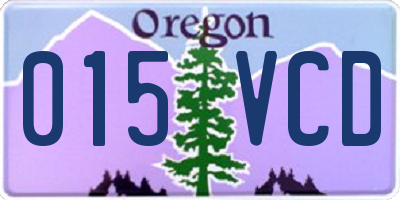 OR license plate 015VCD