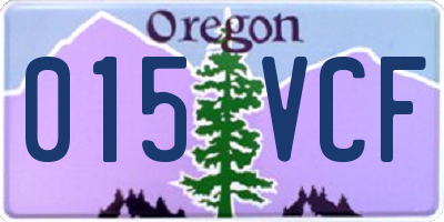 OR license plate 015VCF
