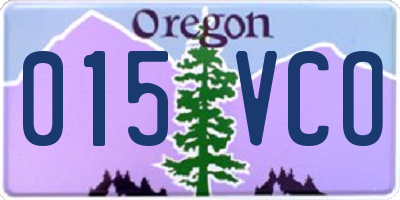 OR license plate 015VCO