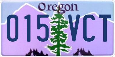 OR license plate 015VCT