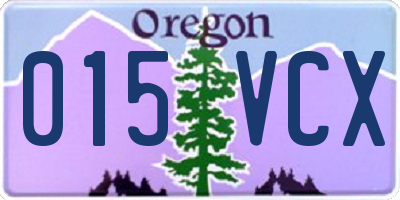 OR license plate 015VCX