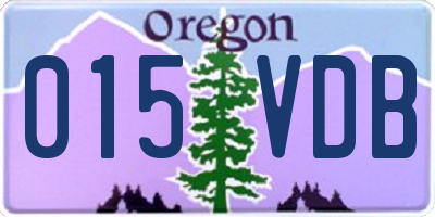 OR license plate 015VDB