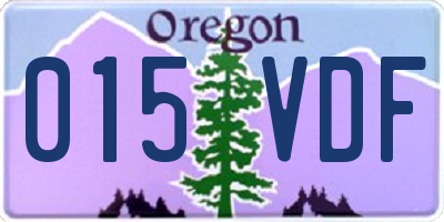 OR license plate 015VDF