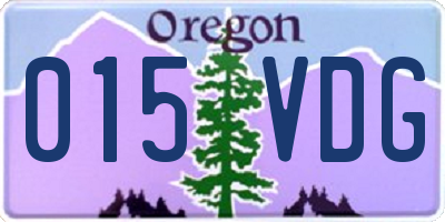 OR license plate 015VDG