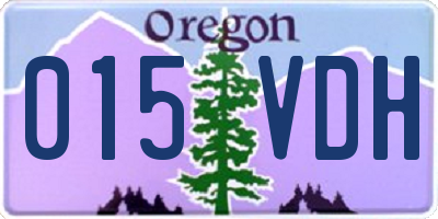 OR license plate 015VDH