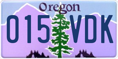 OR license plate 015VDK