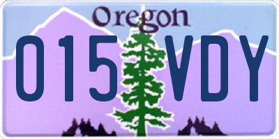 OR license plate 015VDY