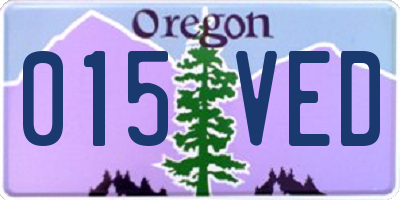 OR license plate 015VED