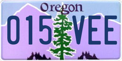 OR license plate 015VEE
