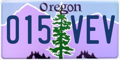OR license plate 015VEV