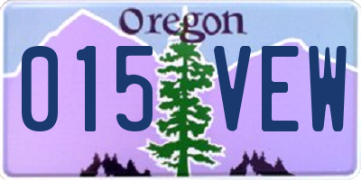 OR license plate 015VEW