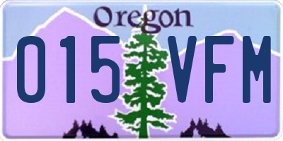 OR license plate 015VFM