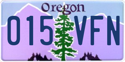 OR license plate 015VFN