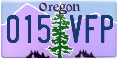 OR license plate 015VFP