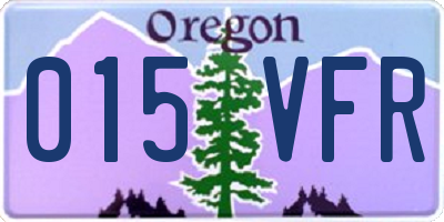 OR license plate 015VFR