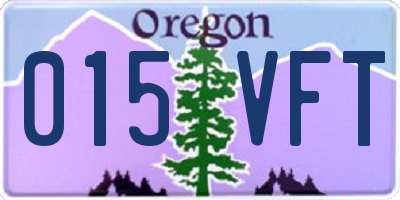 OR license plate 015VFT