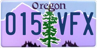 OR license plate 015VFX