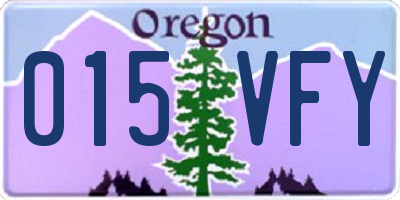 OR license plate 015VFY