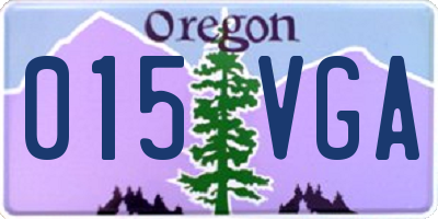 OR license plate 015VGA